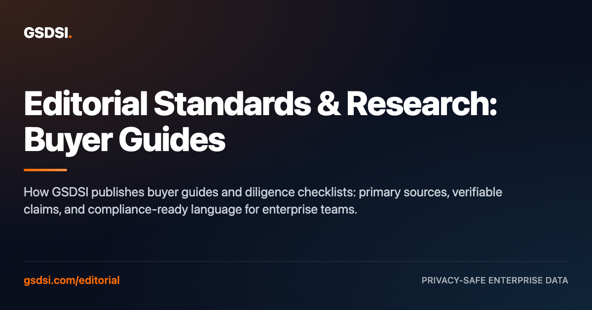 Editorial Standards & Research: Buyer Guides | GSDSI