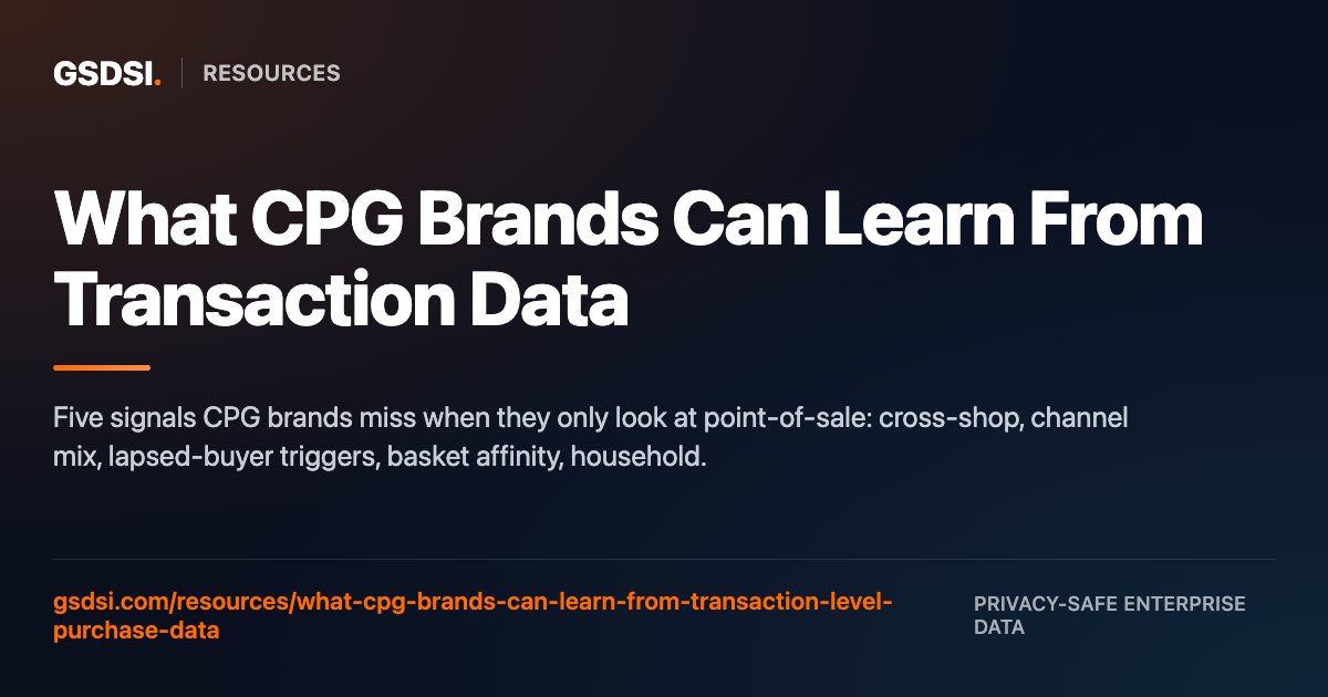 What CPG Brands Can Learn From Transaction Data | GSDSI
